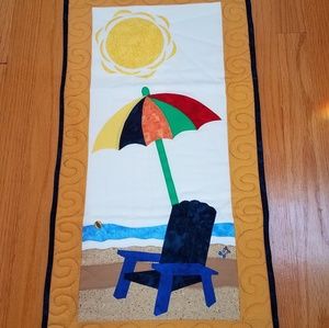 Beach chair applique wall hanging